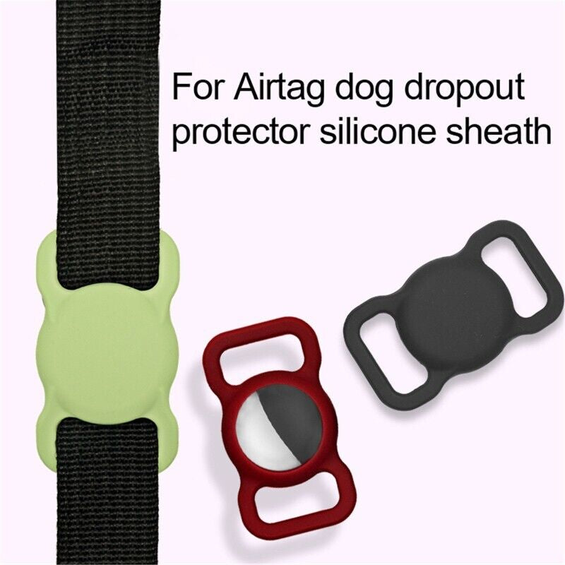  Protective Pet Collar Silicone Apple Air-Tag Tracker Cover.