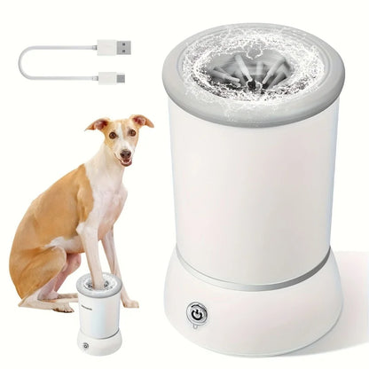 Muddy Paws Be Gone! All Around Automatic Pet Paw Cleaner With Long Lasting Charge.