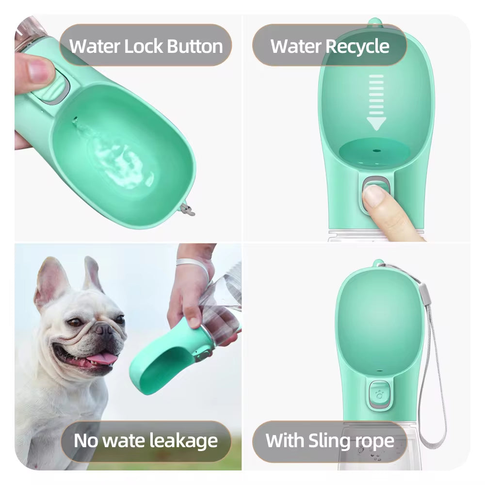 Portable Dog And Cat Water Bottle Outdoor Leakproof Walking Drinking Bowls 