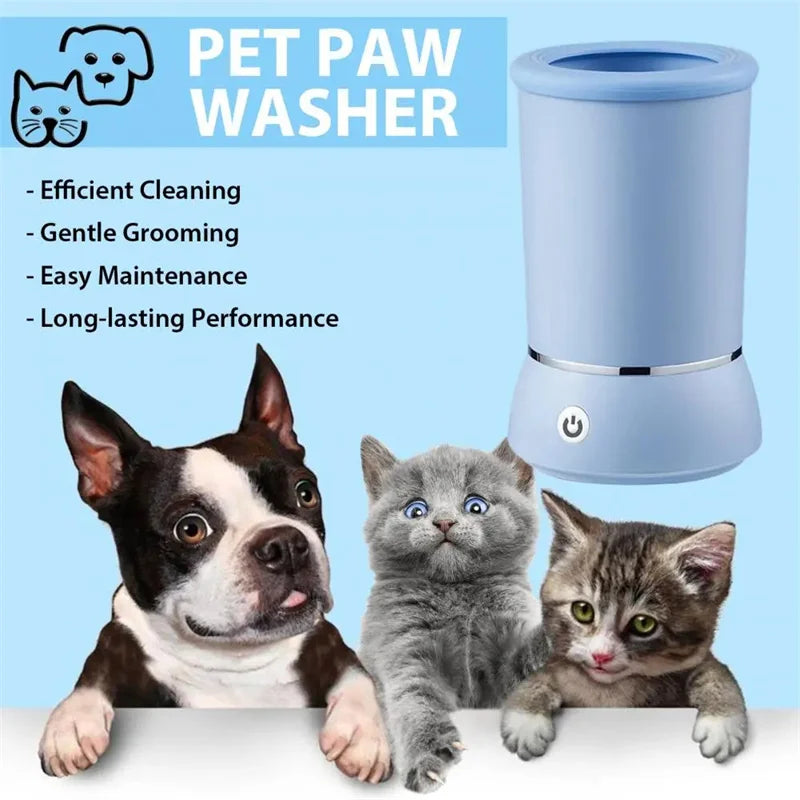 Muddy Paws Be Gone! All Around Automatic Pet Paw Cleaner With Long Lasting Charge.